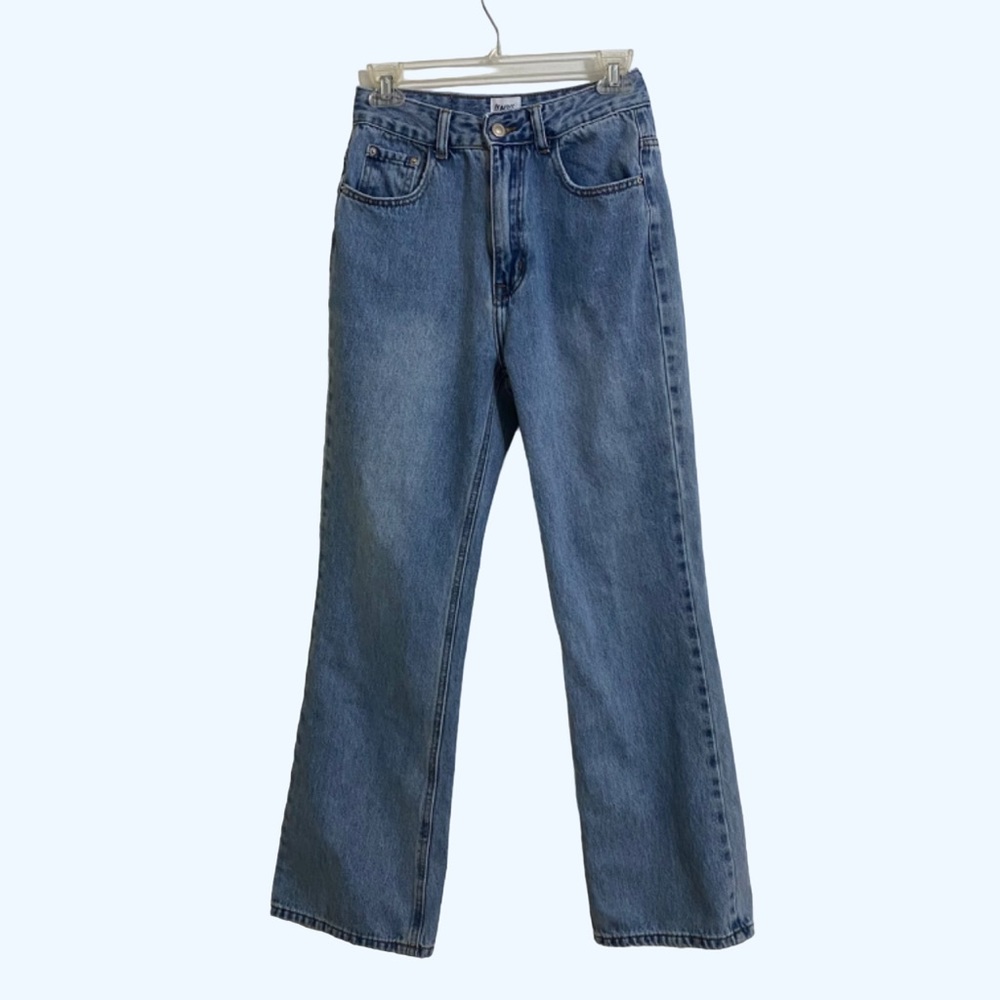 Princess Polly Woman’s High Rise Straight Leg Blue Jeans Denim Pants Size 4 - Picture 1 of 4